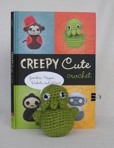 Creepy Cute Crochet Book Cover and Crocheted Cthulhu